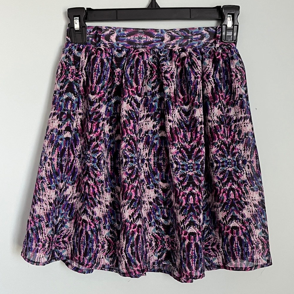 Mossimo Supply Co. Abstract Print Purple/Black Mini Skirt XS